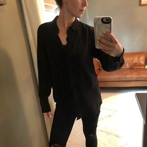 Black scallop detail blouse